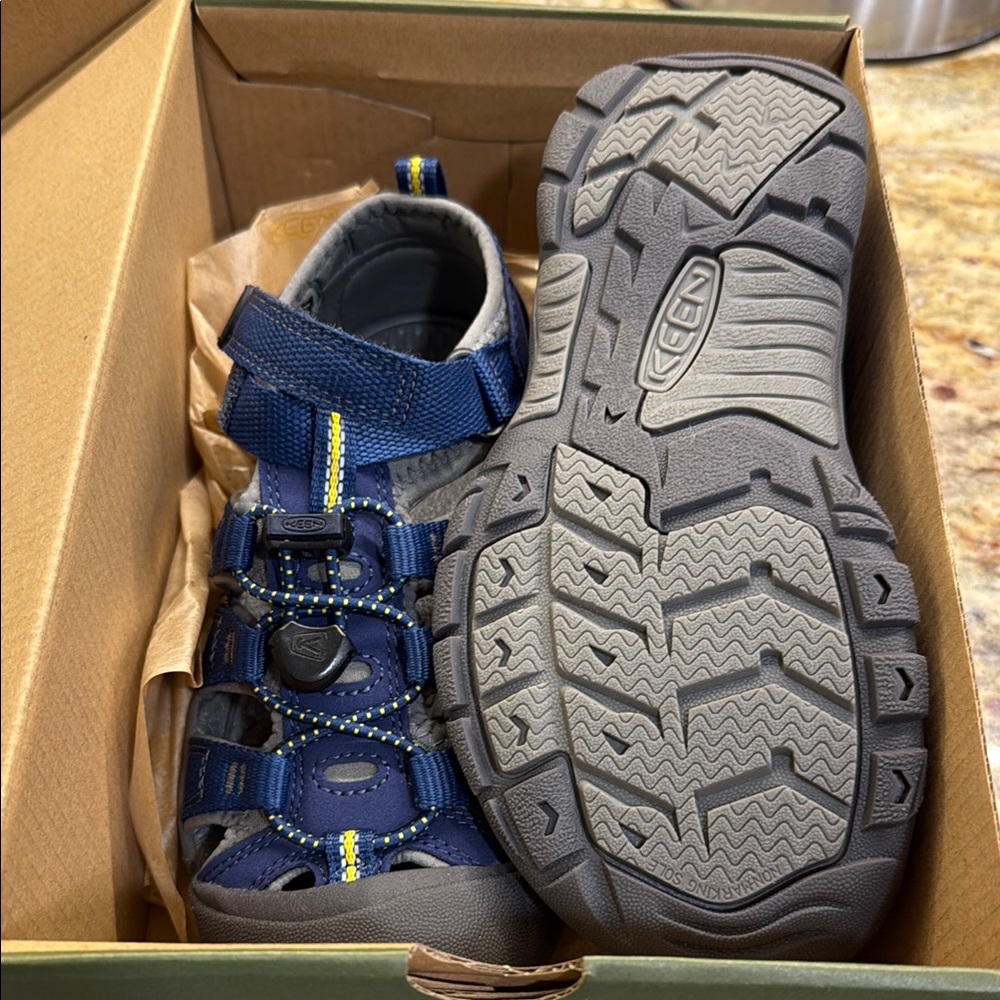 New never worn — Keen Blue and Gray Outdoor Sandals with Protective Toe Cap
